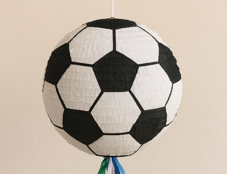 piñata balón de fútbol - pasión deportiva
