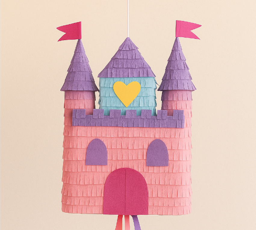 piñata castillo de princesa - realeza y elegancia